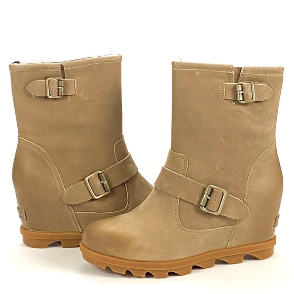 NEW JOAN OF ARCTIC WEDGE II BUCKLE LEATHER BOOT - Picture 4 of 13